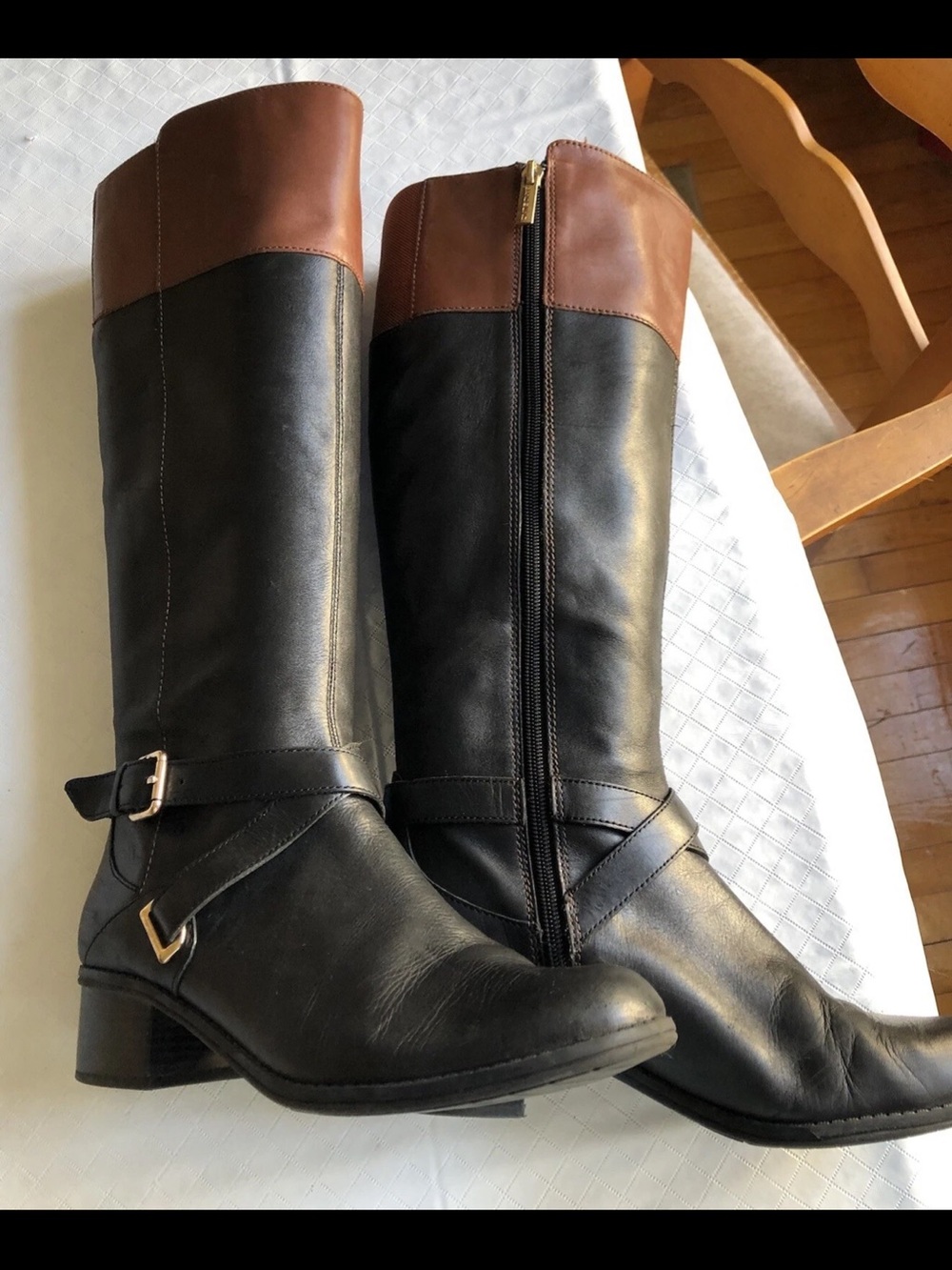 Bandolino Black and Brown Riding Boots size 6